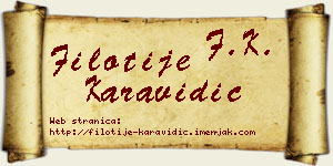 Filotije Karavidić vizit kartica